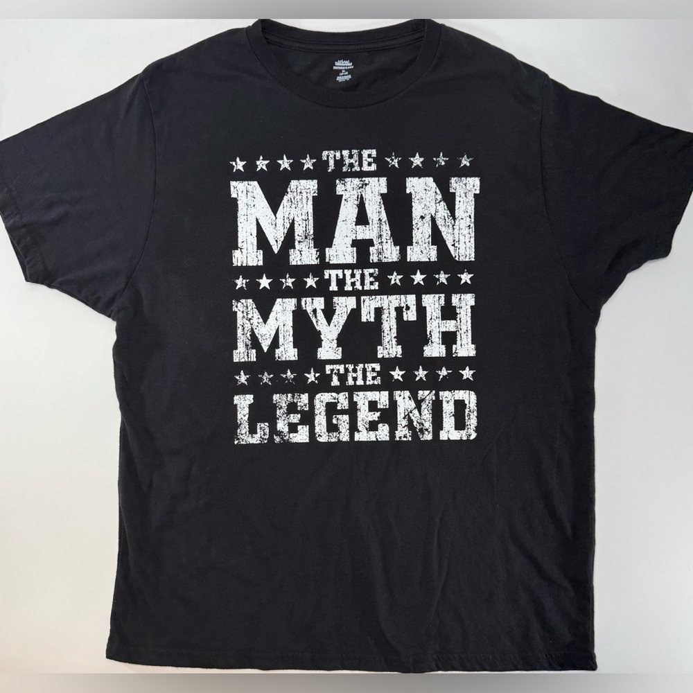 Adult XL The Man The Myth The Legend T-Shirt Father’s Day Brand Shirt Black Tee